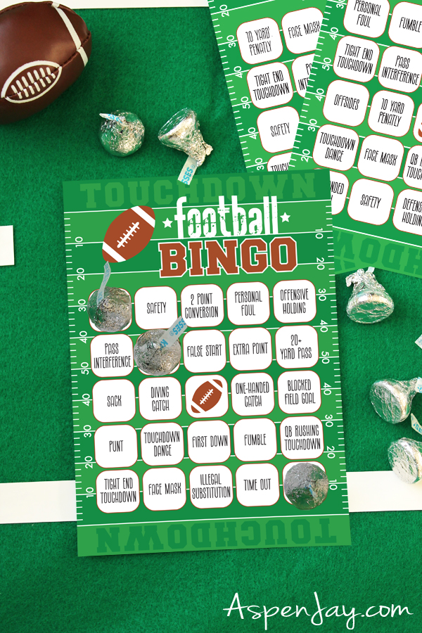 Free printable football bingo cards