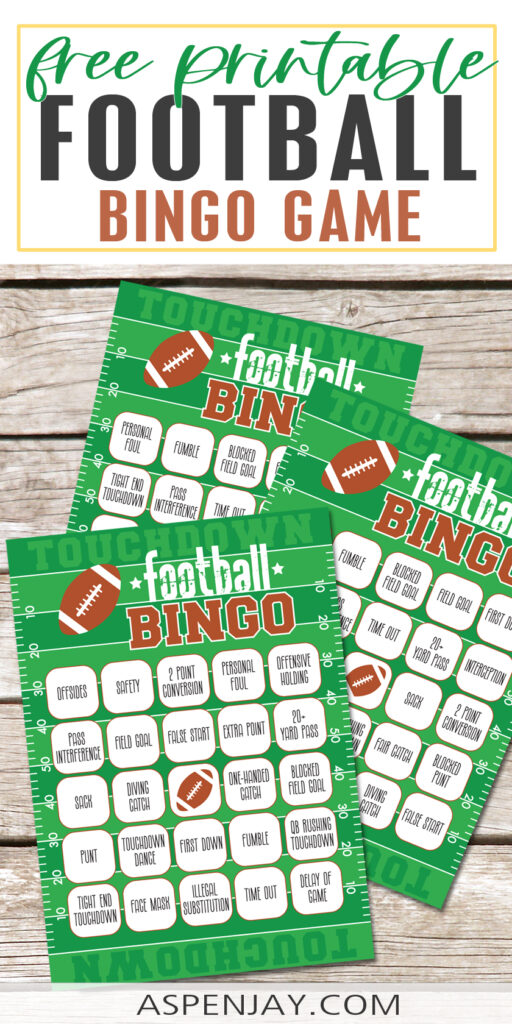 Free printable football bingo cards