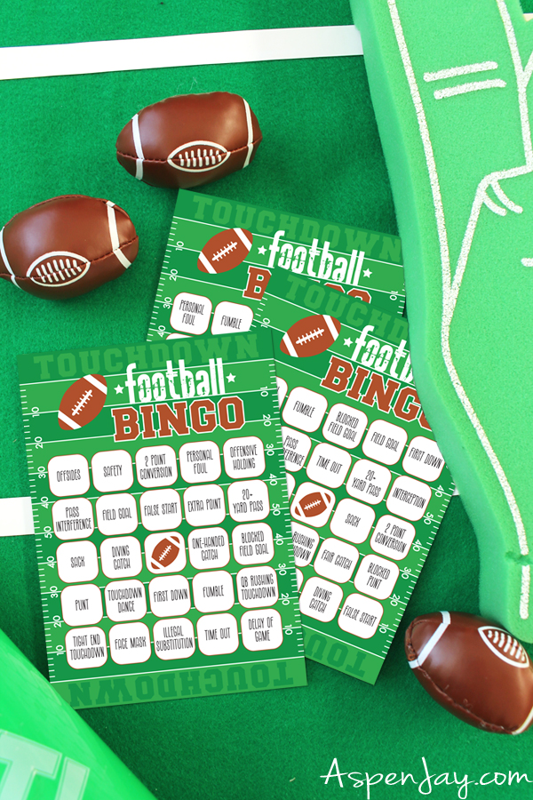 Free printable football bingo cards