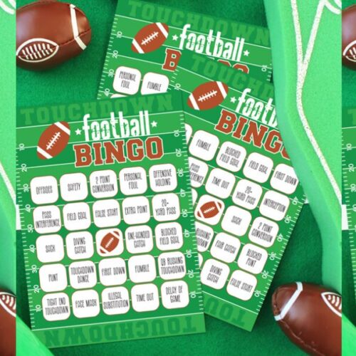 Free printable football bingo cards