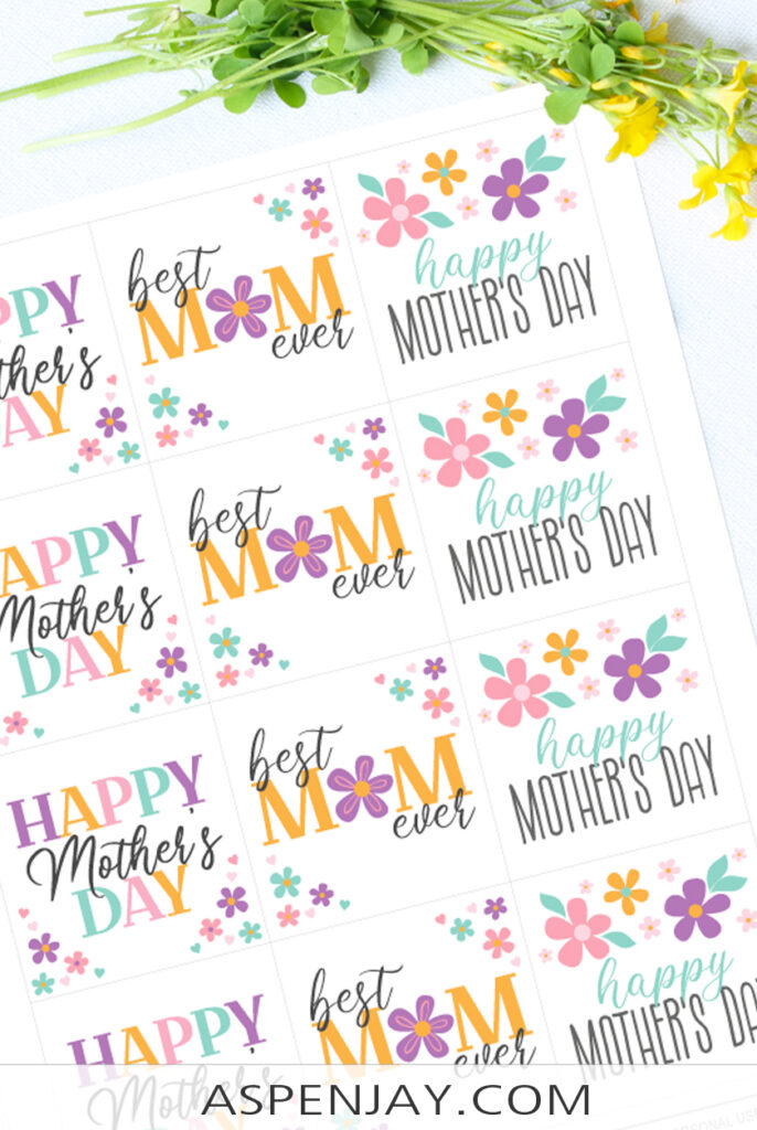 free printable Mother's Day Gift Tags