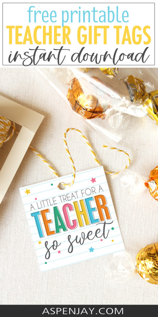 Free printable sweet teacher appreciation gift tags — easy to download, print, and attach to teacher thank-you gifts or end-of-year treats. A little Treat for a Teacher so Sweet