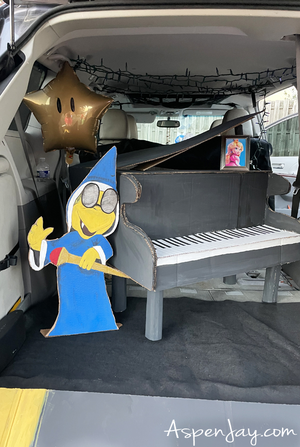 Super Mario Trunk inside - Bowser's castle. Complete with baby grand and kamek!