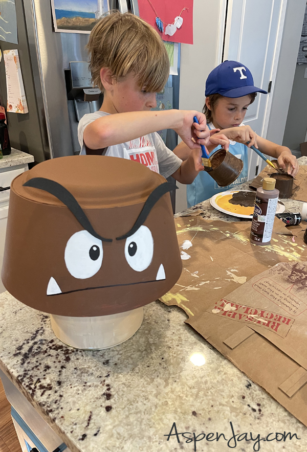 Creating the GOOMBAS for a Super Mario Trunk of Bowser's Castle. 