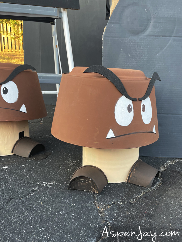 DIY Goombas for Super Mario Trunk for Halloween!