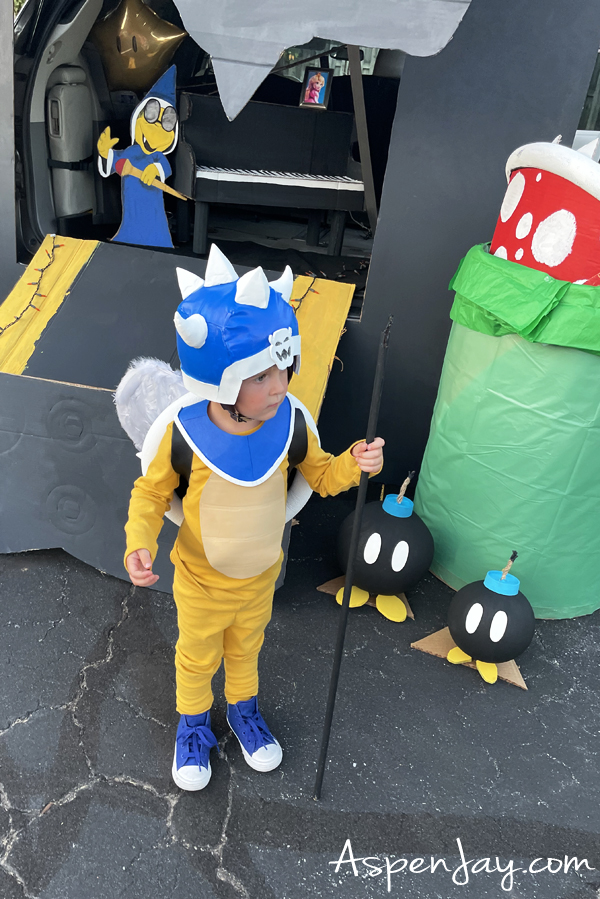 Bower's castle trunk display for Halloween, complete with Koopas!