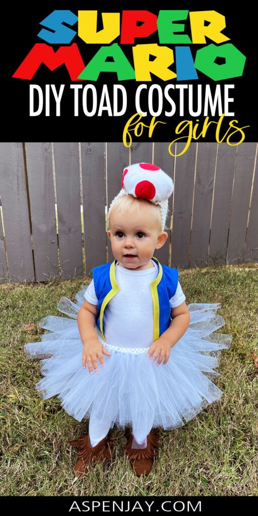 Make your own Toad costume for girls with this simple DIY tutorial! Using felt, tulle, and a few budget-friendly supplies, you can create a cute and comfortable Super Mario-inspired costume for toddlers or older girls. 