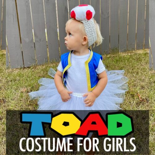 Complete DIY of how to make a Toad costume for girls from Super Mario Bros.