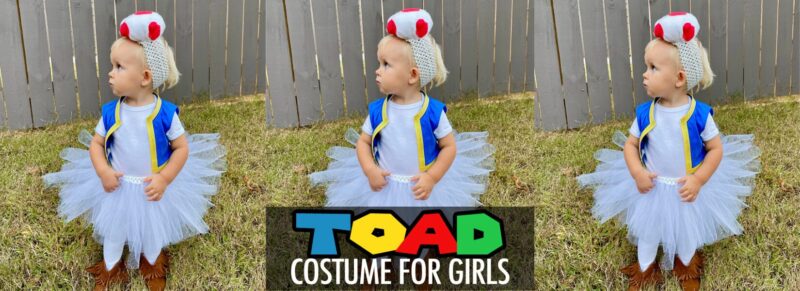 Complete DIY of how to make a Toad costume for girls from Super Mario Bros.
