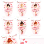 Ballerina Valentine Cards for kids printable download free