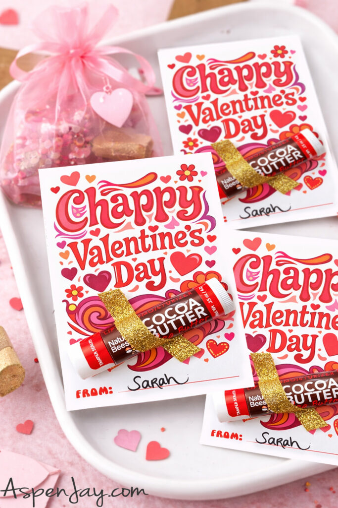 Download this free Chappy Valentine’s Day printable featuring a fun retro 60s design. These chapstick Valentines are perfect for classrooms, friends, or easy party favors and are simple to print and cut at home.