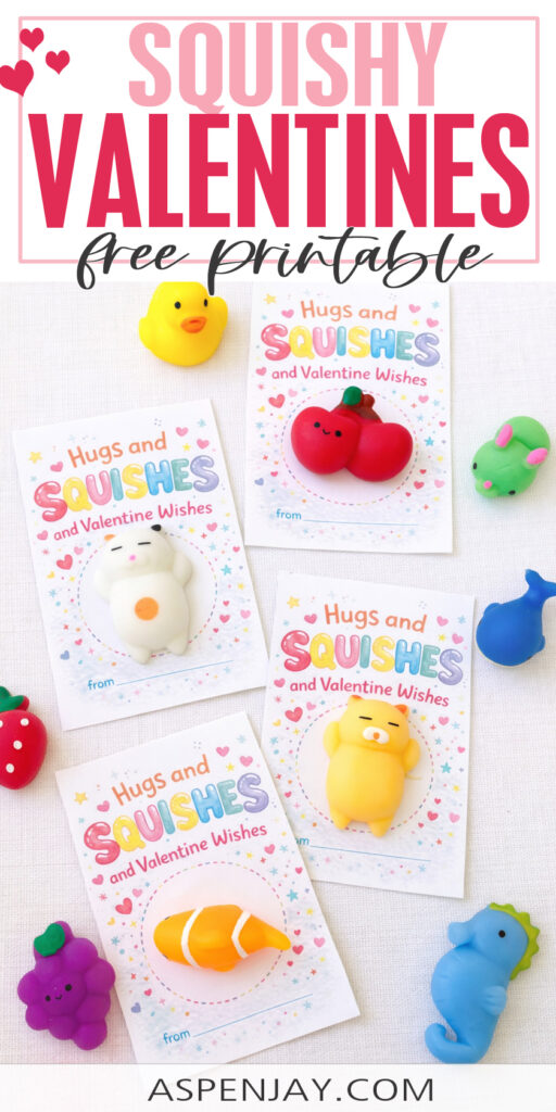 Hugs and Squishes Valentine Cards (Free Printable)
