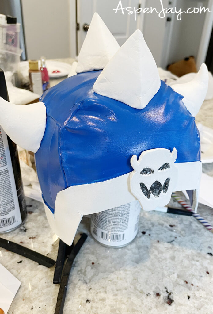 Close-up of the details on a DIY Koopa General costume