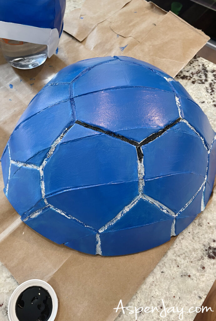 Painting the foam shell for a Koopa General costume