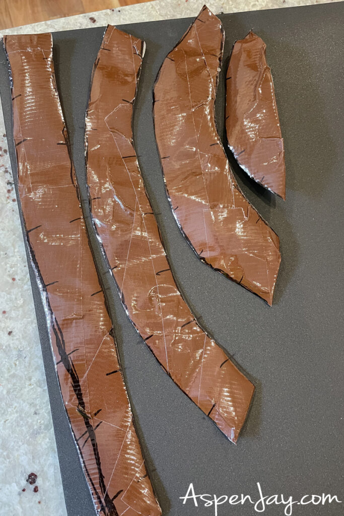 Cutting foam pieces for a Koopa General costume